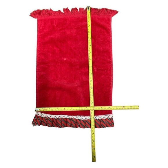 Vintage Red Christmas Kitchen Hand Towel w/plaid Trim by Cannon Kitschy Kitchen - Picture 3 of 5